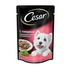 Cesar Паучи для собак Говядина/Кролик/Шпинат 85гр*28шт (88631)