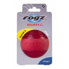 Rogz мяч с пищалкой Squeekz, красный (37521)