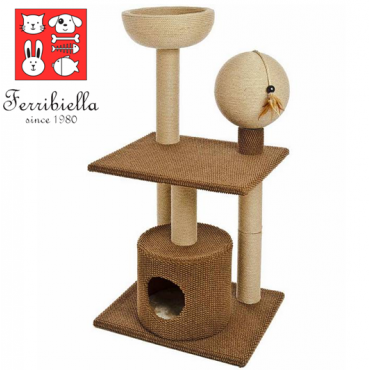 Ferribiella Игровой Комплекс-Когтеточка трехэтажный "Гнездовье котов" 61*51*124см TIRAGRAFFI BIG BALL (47324)