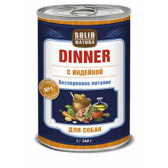 Solid Natura Dinner Влажный корм для Собак Индейка 340гр (64780)