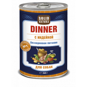 Solid Natura Dinner Влажный корм для Собак Индейка 340гр (64780)