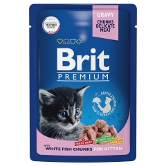 Brit Premium Пауч для котят Белая рыба в соусе 85гр (57988)