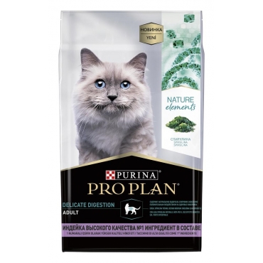 Pro Plan Natural Elements Delicat Сухой корм для Кошек с чувствительным пищеварением Индейка