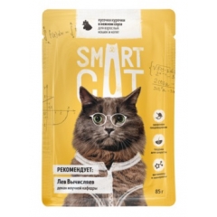 Smart Cat Паучи для взрослых Кошек и Котят Кусочки Курочки в нежном соусе 85гр (37038)