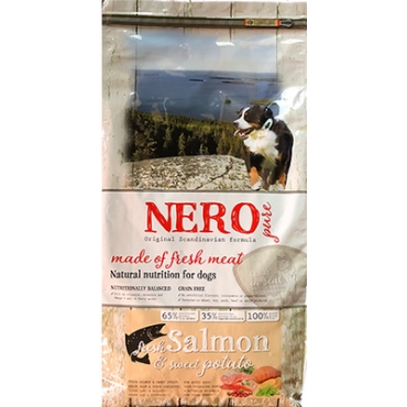 Корм Nero Pure беззерновой корм для взрослых собак со свежим лососем, бататом и фруктами