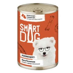 Smart Dog Консервы для собак и щенков мясное ассорти в нежном соусе