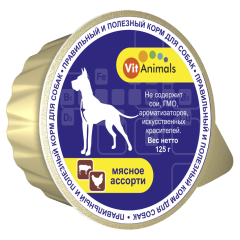 VitAnimals Ламистеры Витаминизированный Корм для Собак Мясное Ассорти 125гр*10шт (55200)