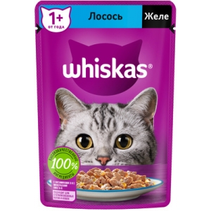 Whiskas Паучи для Кошек в Желе Лосось 75гр*28шт (102050)