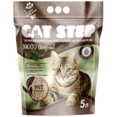 Cat step Wood Original Комкующийся растительный наполнитель 2,3кг (42940)