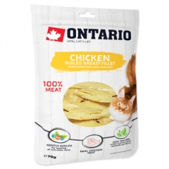 Ontario Лакомство для кошек филе вареной куриной грудки 70гр (55127)