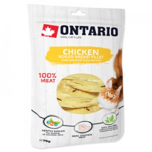 Ontario Лакомство для кошек филе вареной куриной грудки 70гр (55127)