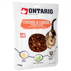 Ontario Лакомство для кошек Кусочки курицы и сыра 50гр (55132)