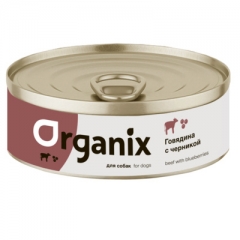 Organix Консервы для собак Заливное из говядины с черникой 100гр (42922)