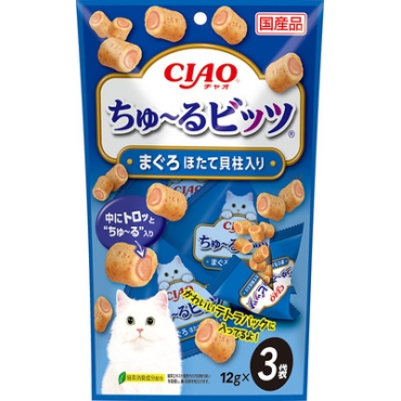 Inaba чуру-Битс подушечки для кошек из курицы с начинкой тунец+гребешок 3шт (57239)