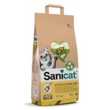 SaniCat кукурузный комкующийся наполнитель 6л (56140)