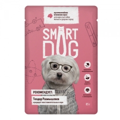 Smart Dog Паучи для собак малых и средних пород кусочки Ягненка в нежном соусе 85гр (54625)