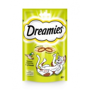 Dreamies для кошек Лакомые подушечки с Уткой 60гр*6шт (57851)