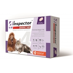 Inspector Quadro Tabs Инсекто-акарицидные таблетки от всех паразитов для кошек и собак (8-16кг)(100469)