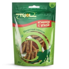 Triol Лакомство для Собак Пикантные Сосиски из Ягнёнка с Уткой 70гр (58811)