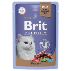 Brit Premium Пауч для взрослых кошек Ассорти из Птицы в желе 85гр (58570)