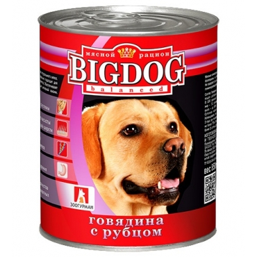 Зоогурман Консервы для Собак "BIG DOG" Говядина с Рубцом 850гр (18946)