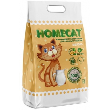 Homecat Ecoline "Молоко" Комкующийся наполнитель