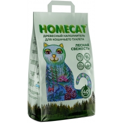 Homecat Древесный наполнитель для кошачьих туалетов мелкие гранулы 