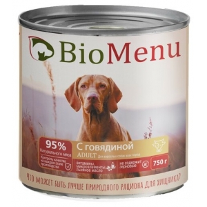 BioMenu Консервы для собак тушеная Говядина 750гр (104904)