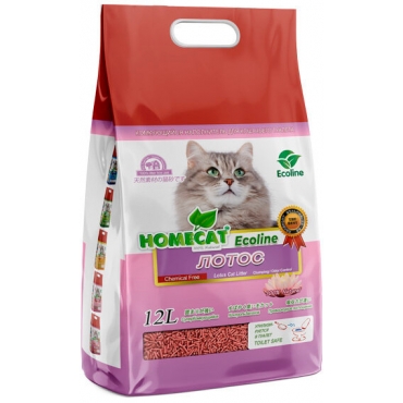 Homecat Ecoline "Лотос" Наполнитель комкующийся растительный для кошек