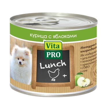 Vita Pro Lunch Консервы для Собак Курица с Яблоками 200гр (60224)