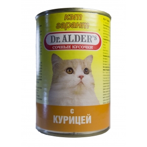 Dr.Alders Кэт Гарант Консервы для Кошек Кусочки в Соусе Курица 415гр (63804)