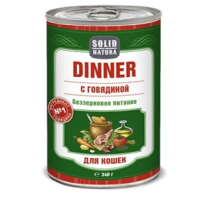 Solid Natura Dinner Влажный корм для Кошек Говядина 340гр (64774)