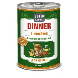 Solid Natura Dinner Влажный корм для Кошек Индейка 340гр (64778)