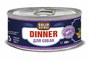 Solid Natura Dinner Влажный корм для Собак Ягнёнок 100гр (64795)