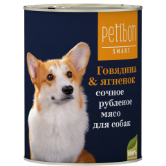 Petibon Smart Рубленое мясо для Собак с Говядиной и Ягнёнком 