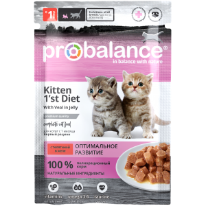 Probalance Kitten Влажный корм для Котят с Телятиной в Желе 85гр*25шт (66932)