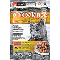 Probalance Immuno Влажный корм для Кошек с Говядиной в Соусе 85гр*25шт (66933)