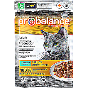 Probalance Immuno Влажный корм для Кошек с Кроликом в Соусе 85гр*25шт (66934)