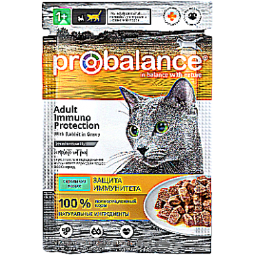Probalance Immuno Влажный корм для Кошек с Кроликом в Соусе 85гр*25шт (66934)