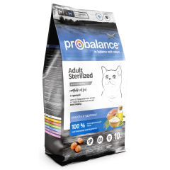 Probalance Sterilized Корм для Стерилизованных кошек и Кастрированных котов Курица/рис