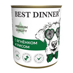 Best Dinner Premium Menu №5 Консервы для собак с Ягненком и рисом 340гр*12шт (7611)