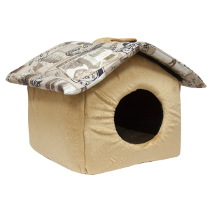 Зооник Дом для Кошек с крышей Микровелюр Тревел (72702)