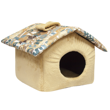 Зооник Дом для Кошек с крышей Микровелюр Азбука (72704)