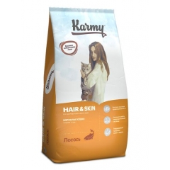 Karmy Hair Skin Корм для кошек поддерживающий здоровье кожи и шерсти Лосось