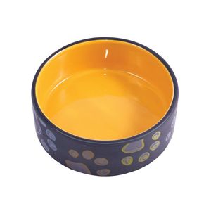 КерамикАрт 211031 Миска керамическая для собак 420мл черная с желтым (74504)