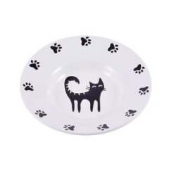 КерамикАрт 211154 Миска керамическая-блюдце для кошек 140мл белая (74511)