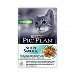 Pro Plan NutriSavour Sterilised Кусочки в Желе для Кастрированных кошек с Океанической Рыбой 85гр (80347)