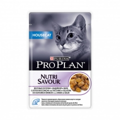 Pro Plan NutriSavour HouseCat Кусочки в Желе для Домашних Кошек с Индейкой 85гр (61787)