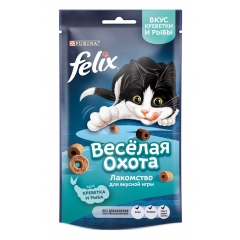 Felix Лакомство Весёлая охота для Кошек со вкусом Креветки и Рыбы 50гр (79339)
