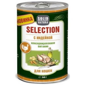 Solid Natura Selection Консервы для Кошек с Индейкой 340гр (78825)